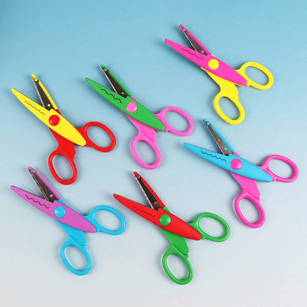 Decorative DIY Zig Zag Sewing Scissors Mini Curly Shears Creative Edge Wave Flower for Crafts Fabric - MRSLM