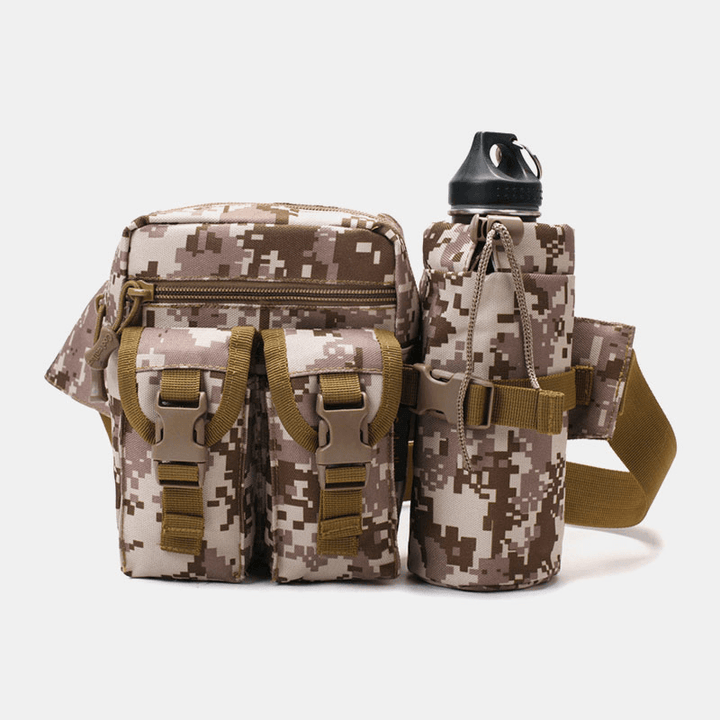 Men Nylon Camouflages Multifunction Outdoor Water Bottle Waist Bag Tactical Bag - MRSLM