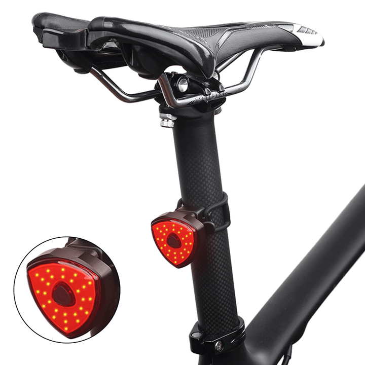 BIKIGHT 6-Modes LED Bike Rear Tail Light USB Rechargeable Bicycle Warnning Red Lamp Night Safety Riding Accessories - MRSLM