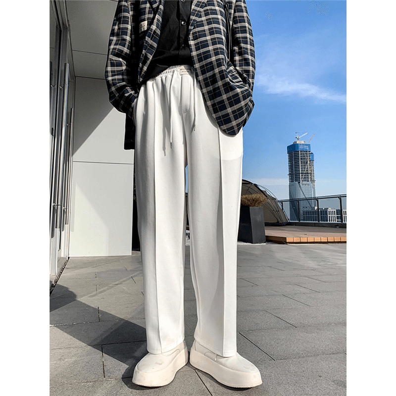 Loose Straight Drape Cotton Wide-Leg Casual Pants - MRSLM