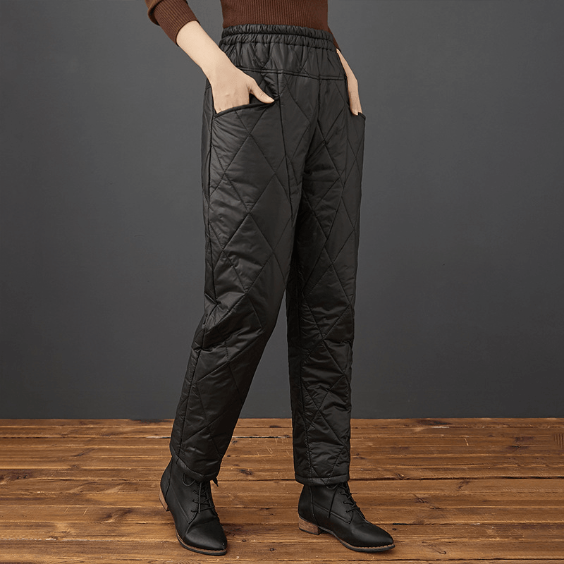 Fashion Casual Harem Cotton Trousers with Diamond Pattern - MRSLM