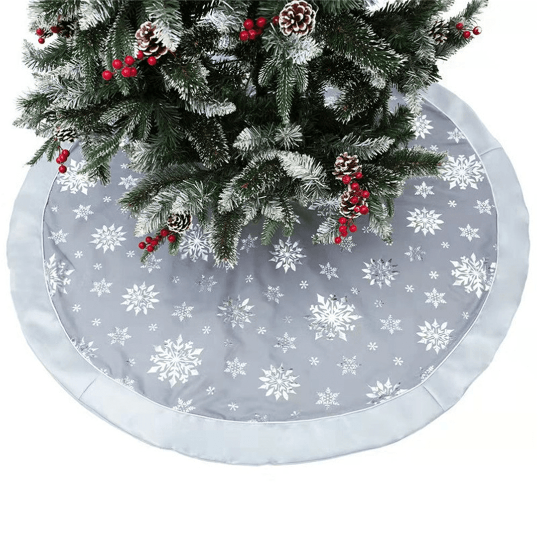 120Cm Stitched Santa Christmas Snowflake Skir Tree Skirt for Home New Year 2020 Christmas Fancy Decoration - MRSLM