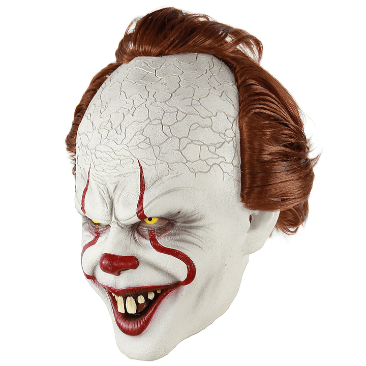 Scary Clown Mask Pennywise Cosplay Halloween Latex Creepy Joker Stephen Masks Party Supplies for Adults - MRSLM