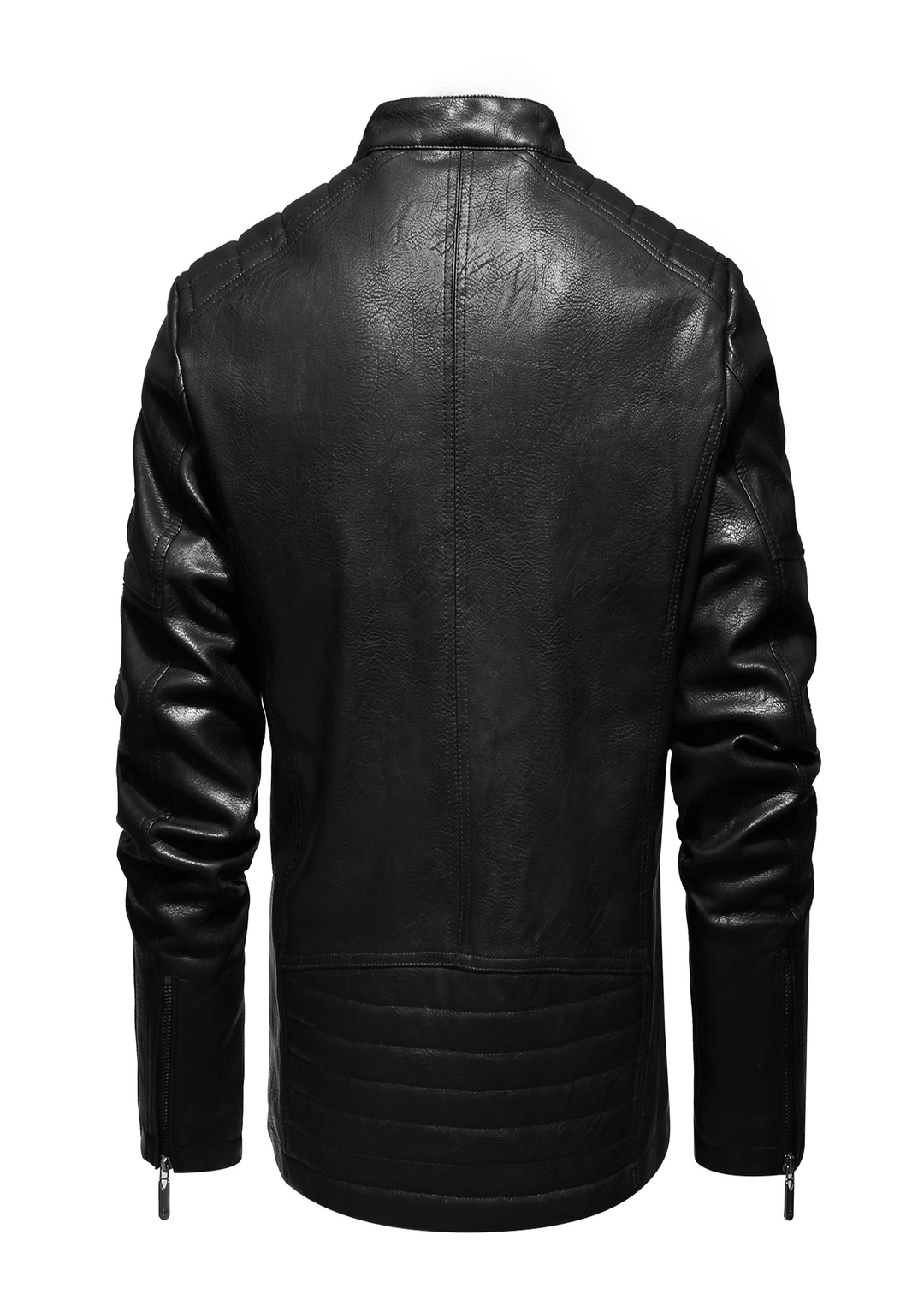 Men'S Leather Clothing Tide Motorcycle Leather Jacket Washed plus Cotton Leather Jacket - MRSLM