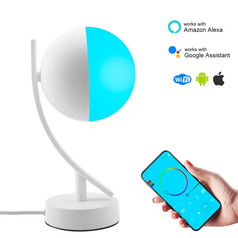 Wifi Smart Desk Lamp RGB Dimmable Night Light APP Remote Control 16 Million Color Stepless Adjustment Timing Switch Smart Color Picking Support Amazon Alexa Google Home Work with Tuya APP - MRSLM