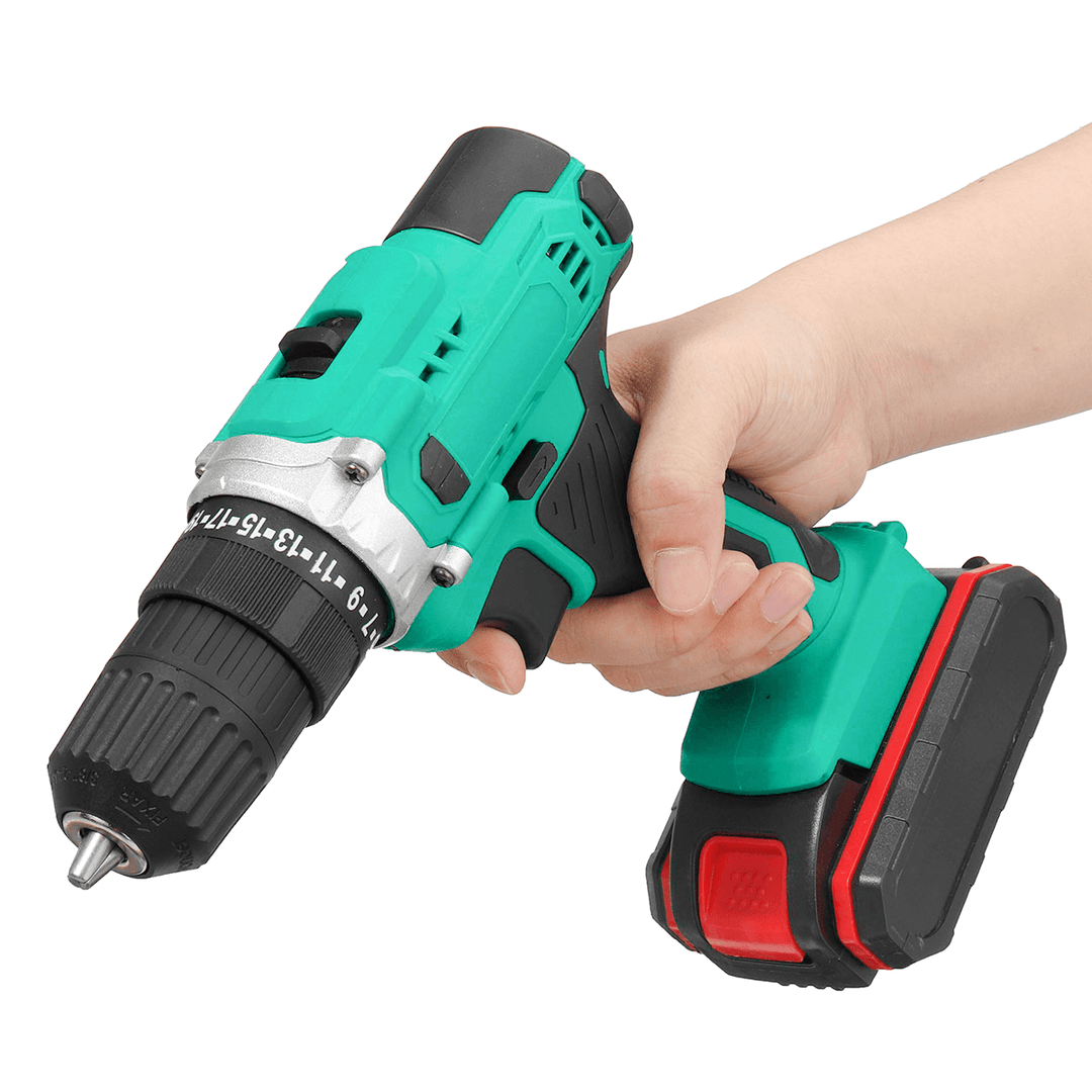 Cordless Electric Drill Rechargeable Drill Screwdriver Power Tool LED W/ 1/2Pcs Battery - MRSLM
