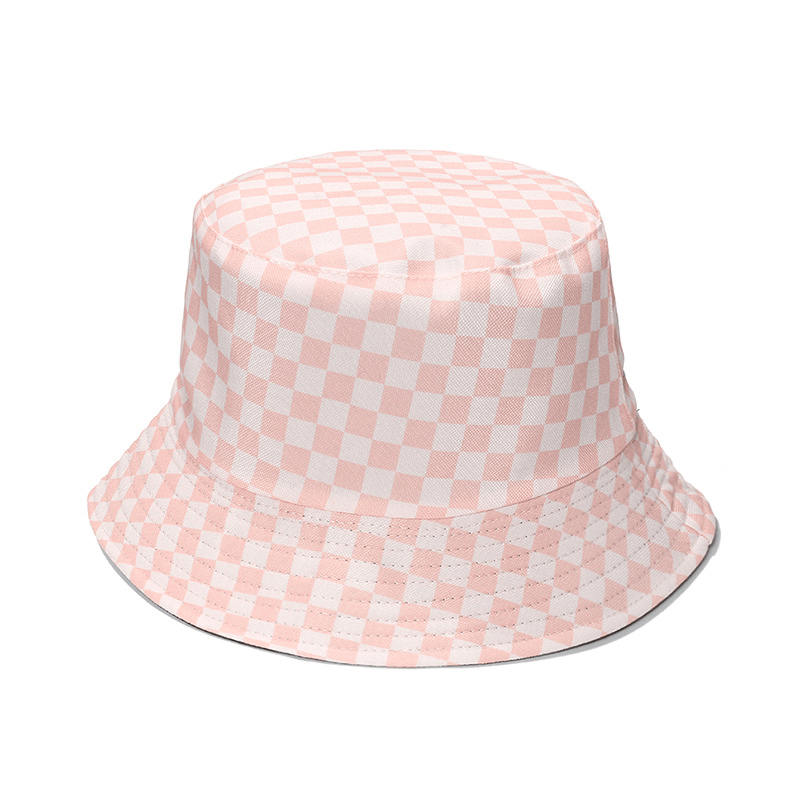 Fashion Personality Black and White Checkerboard Plaid Fisherman Hat - MRSLM