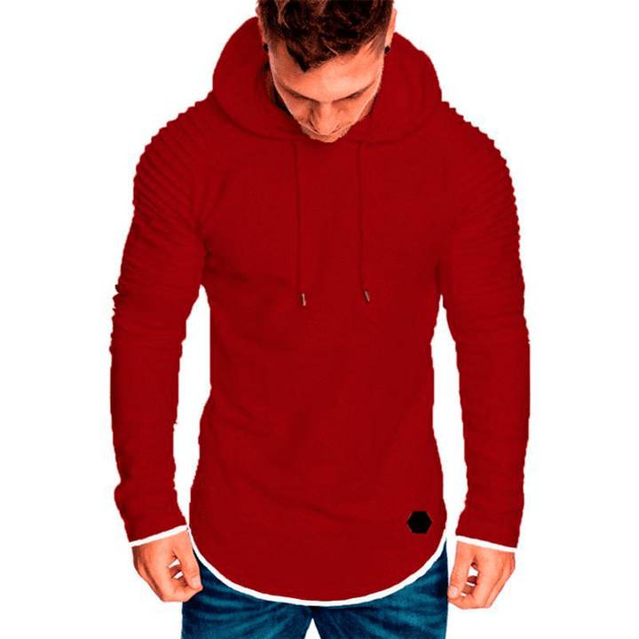 Men'Srround Neck Slim Hooded Long Sleeves - MRSLM