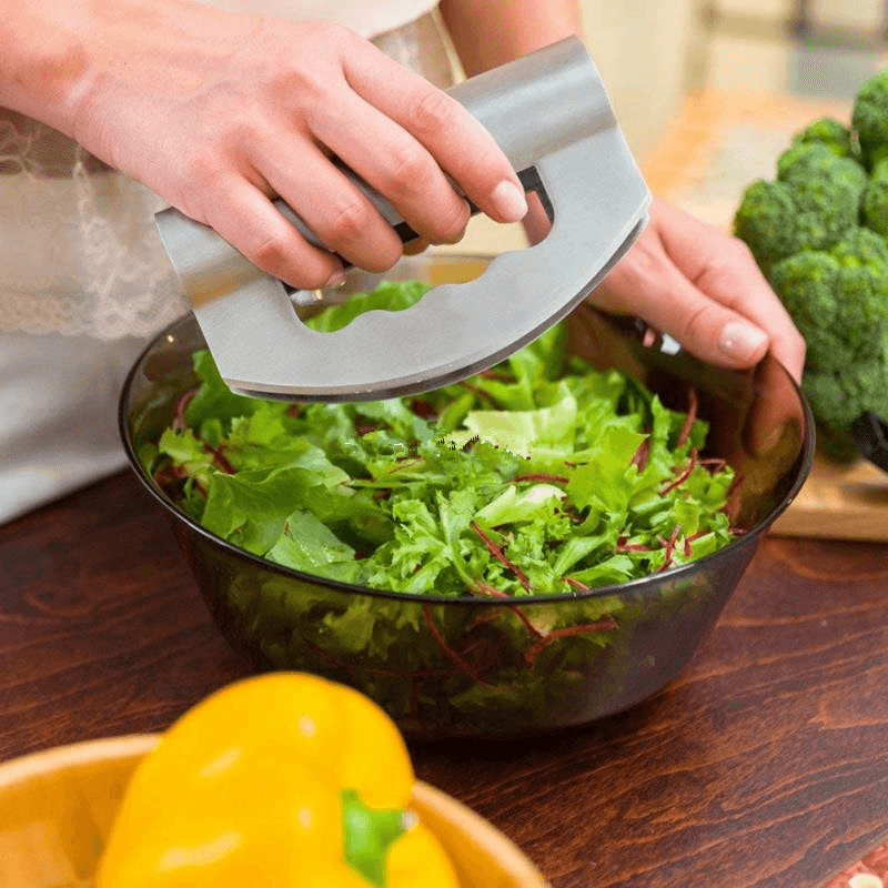 304 Stainless Steel Double-Head Cut Salad Chopper Vegetable Cheese Cutter - MRSLM