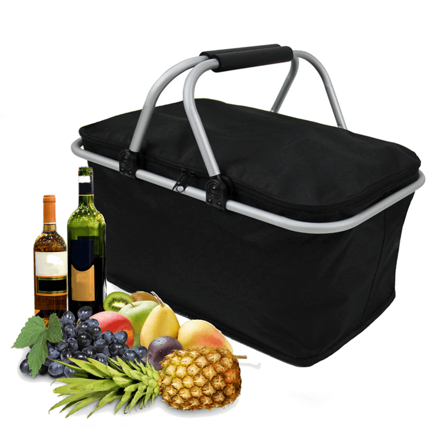 Ipree™ 30L Folding Camp Picnic Insulated Bag Ice Cooler Hamper Lunch Food Storage Basket - MRSLM