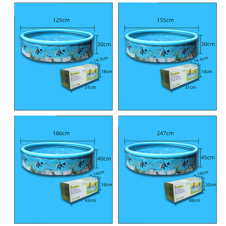 125/155/186/247Cm Retractable Inflatable Swimming Pool Large Family Summer Outdoor Play Party Supplies for Kids Adult - MRSLM