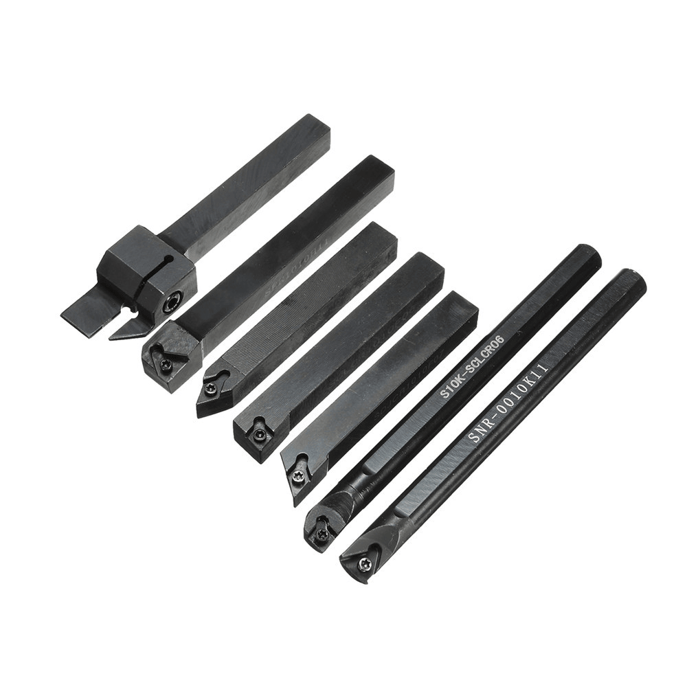 7Pcs 10Mm Lathe Turning Boring Bar Tool Holder with T8 Wrenches and Carbide Inserts - MRSLM