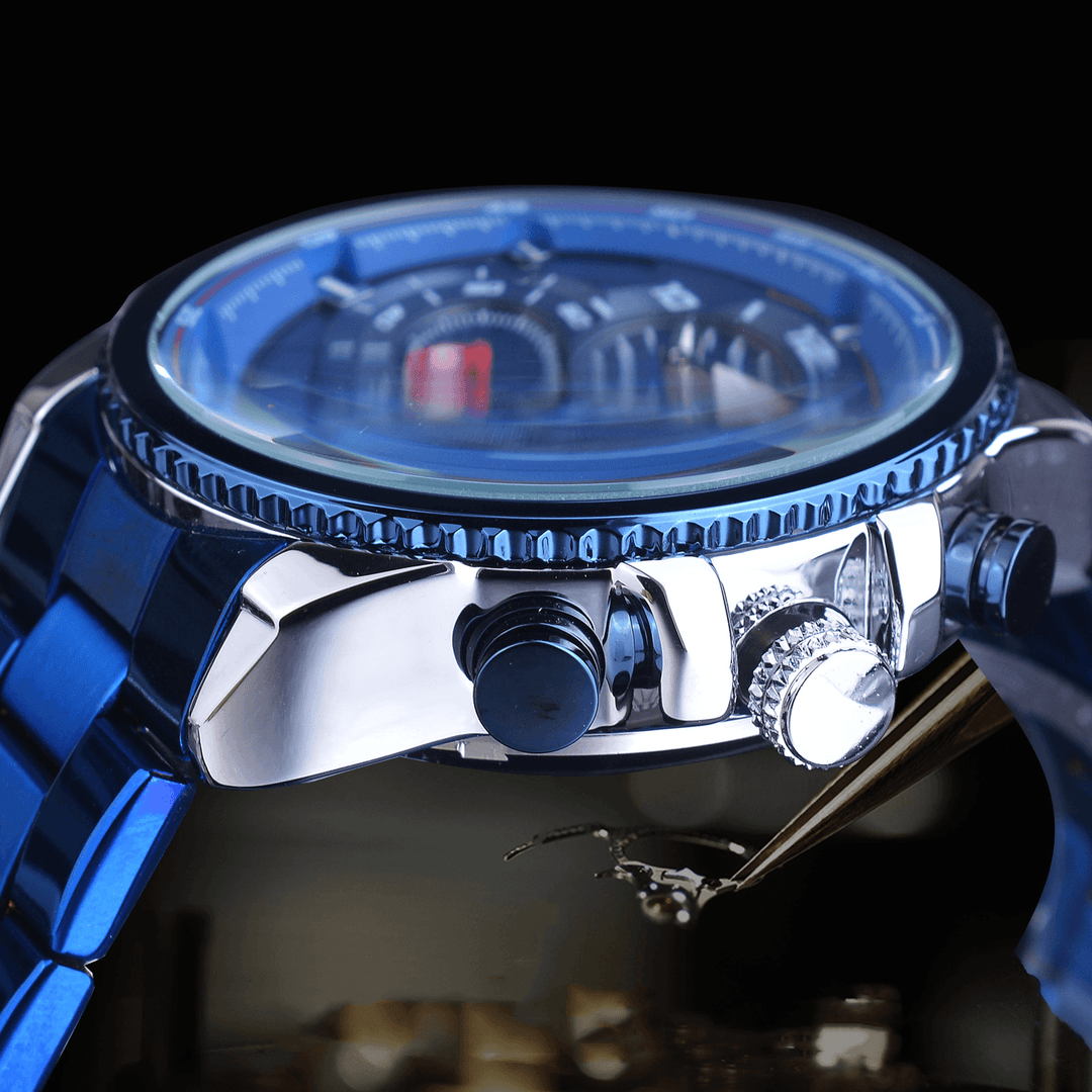 FORSINING FM428 Fashion Business Luminous Display Stainless Steel Strap 3ATM Waterproof Men Automatic Mechanical Watch Wristwatch - MRSLM