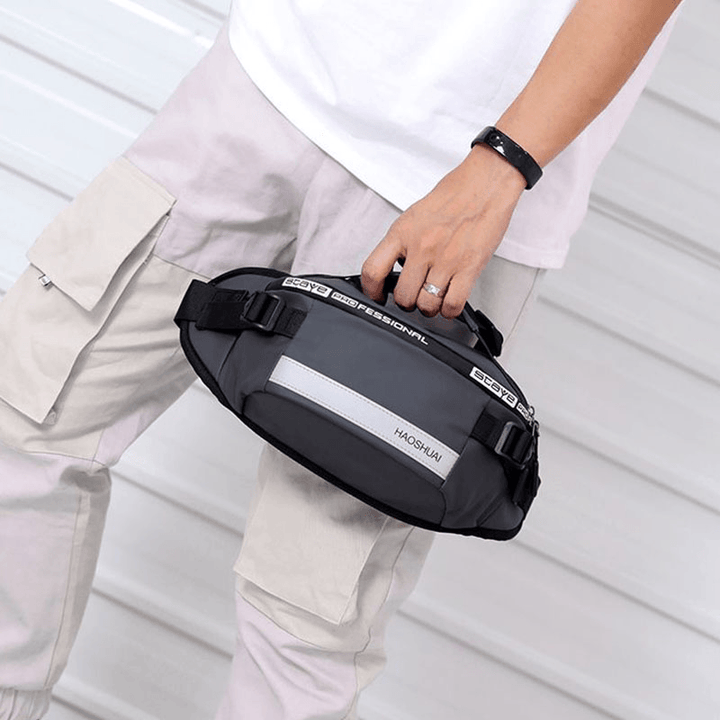 Men Waterproof anti Theft Reflective Outdoor Chest Bag Belt Bag Waist Bag - MRSLM