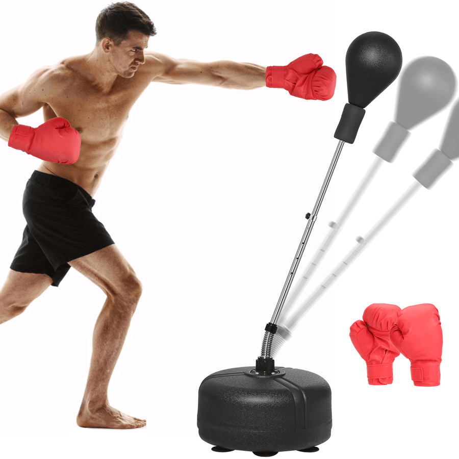 53-60" Height Adjustable Boxing Punch Bag Fight Training Boxing Ball Home Gym Fitness Training - MRSLM