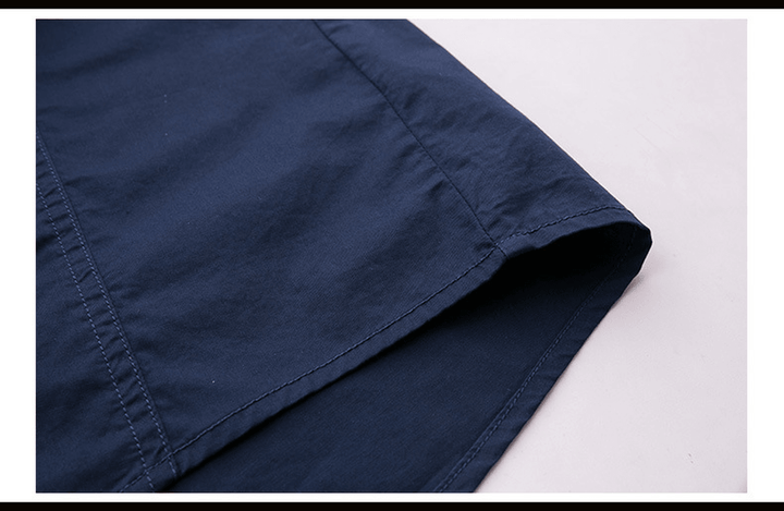 Men'S Military Long Sleeve Dress Shirt with Epaulets - MRSLM