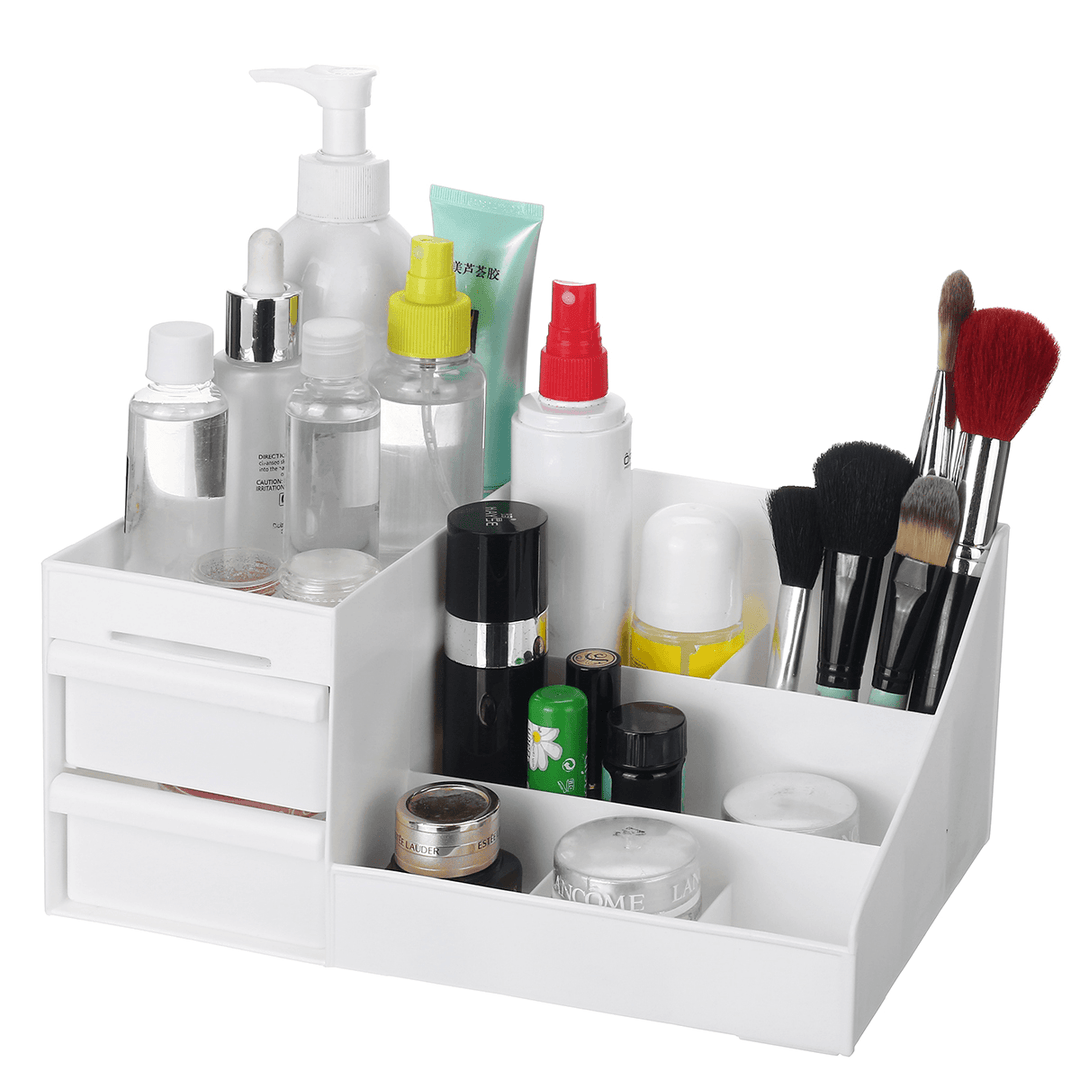 Plastic Cosmetic Makeup Storage Box Organizer Case Holder Jewelry with Drawer - MRSLM