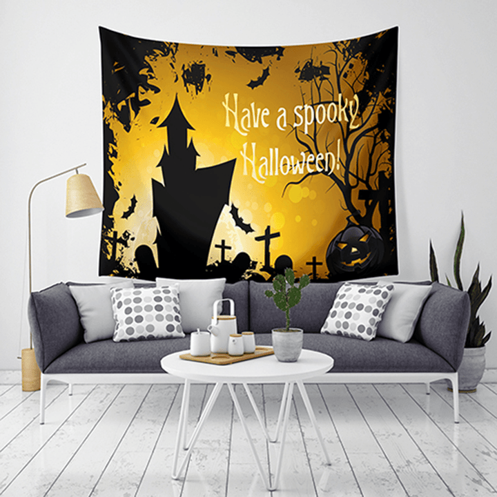 LWG5 Halloween Tapestry Pumpkin Print Hanging Tapestry Wall Art Home Decor Halloween Decorations for Home - MRSLM