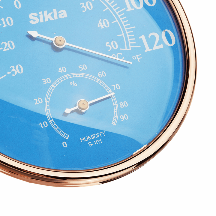 Large round Fahrenheit Celsius Thermometer Hygrometer Temperature Humidity Monitor Meter Gauge - MRSLM
