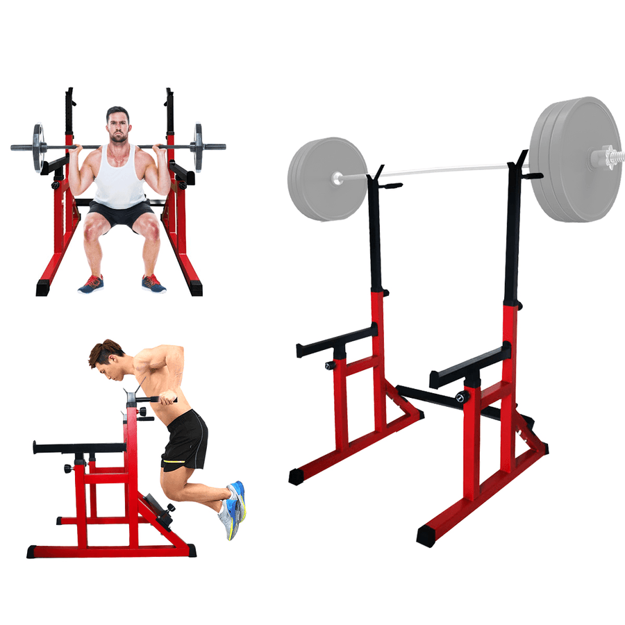 Adjustable Barbell Stand Lifting Dip Stand Squat Rack Weight Lifting Home Gym Fitness Sport Max Load 500Kg - MRSLM