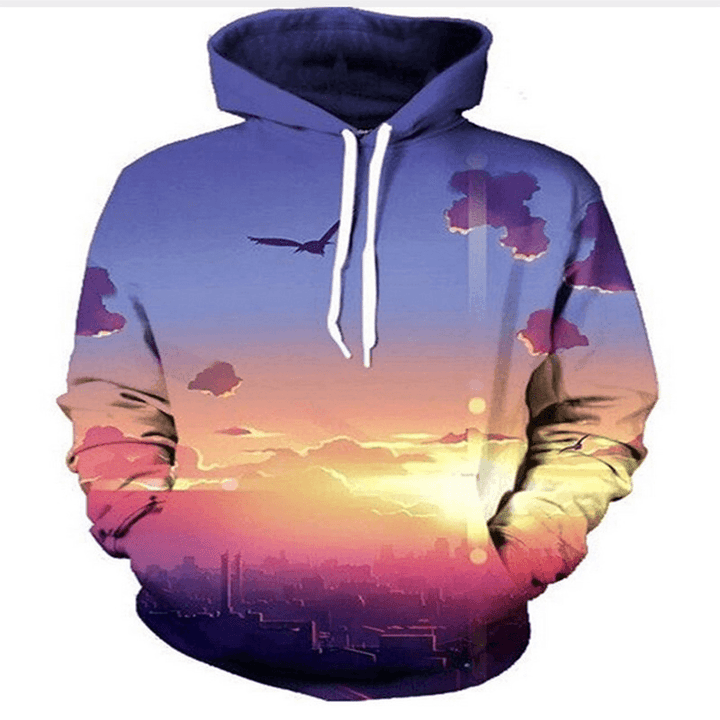 Galaxy Sky 3D Printing Pullover Hooded Sweater - MRSLM
