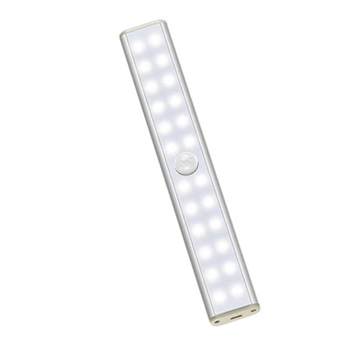 24/40/60LED Motion Sensor Closet Lights Wireless USB Rechargeable Energy Saving LED Night Light Bar Safe Lights for Closet Cabinet Wardrobe Stairs - MRSLM