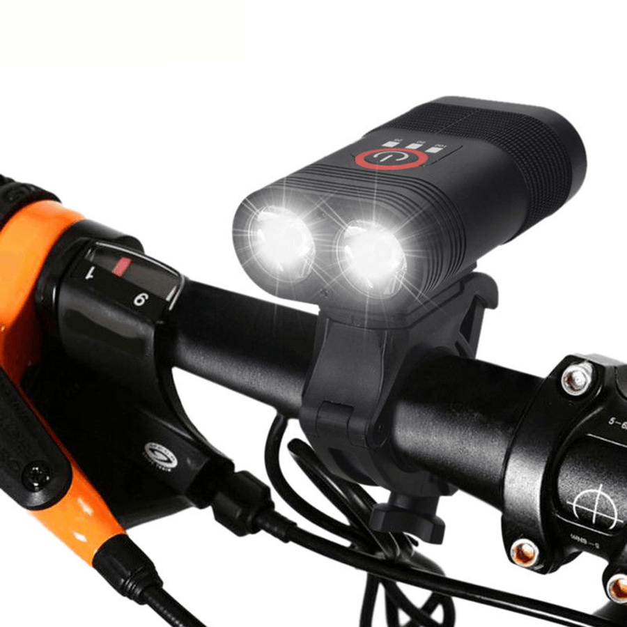 3000LM Double LED Rechargeable Bicycle Head Light Bike Type-C Lamp+Rotating Mount Headlamp - MRSLM