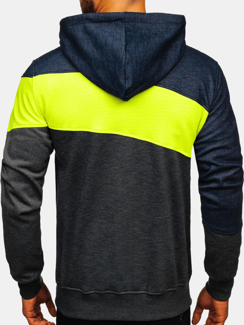Men'S Sports and Fitness Leisure Jacquard Cardigan Hooded Jacket Hoodies Sweatshirts - MRSLM