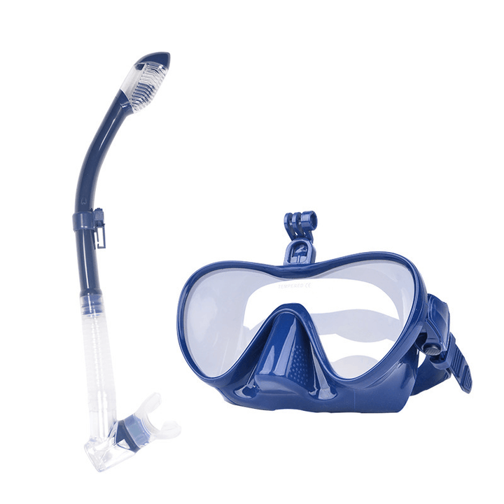 Anti-Fog Scuba Diving Mask Snorkel Swimming Goggles Full Dry Breathing Tube Water Sport - MRSLM