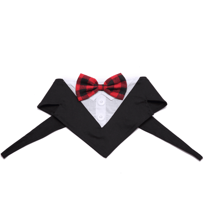 Formal Dog Tuxedo Bandana Ties Adjustable Neckerchief Pet Bow Tie for Wedding Party - MRSLM