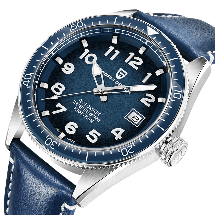 PAGANI 1649 Fashion Genuine Leather Strap Men Watch Simple Automatic Mechanical Watch with Box - MRSLM