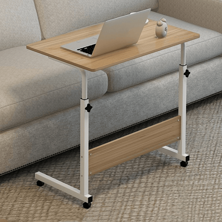Mobile Laptop Desk Adjustable Height Computer Wood Table Stand Bed Bedside - MRSLM
