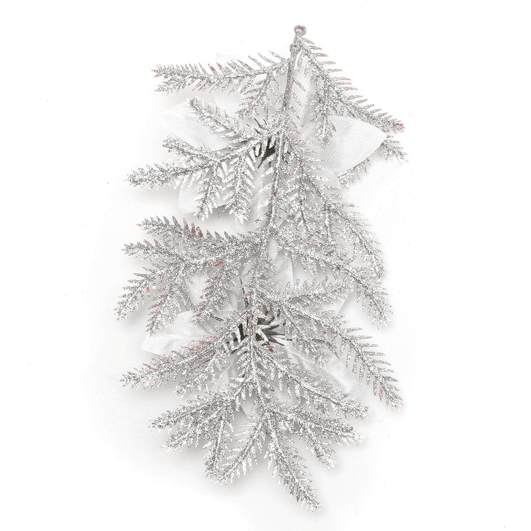 Glitter Artificial Christmas Tree Flowers Ornament Pendant Xmas Party Decoration - MRSLM