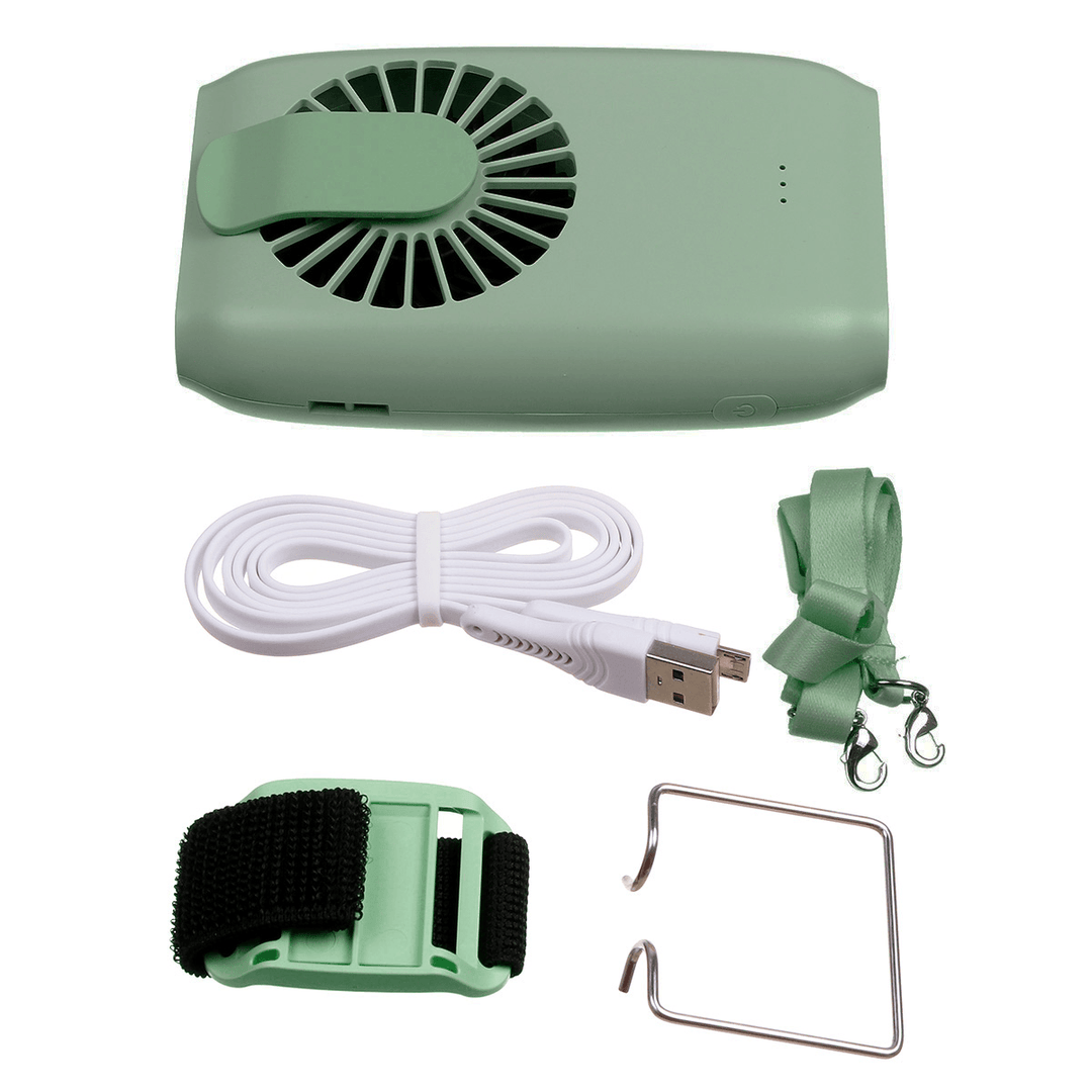 2000Mah Portable Mini Fan Dual-Purpose Waist Fan USB Desktop Cooling Fan Hanging Neck Air Cooler - MRSLM