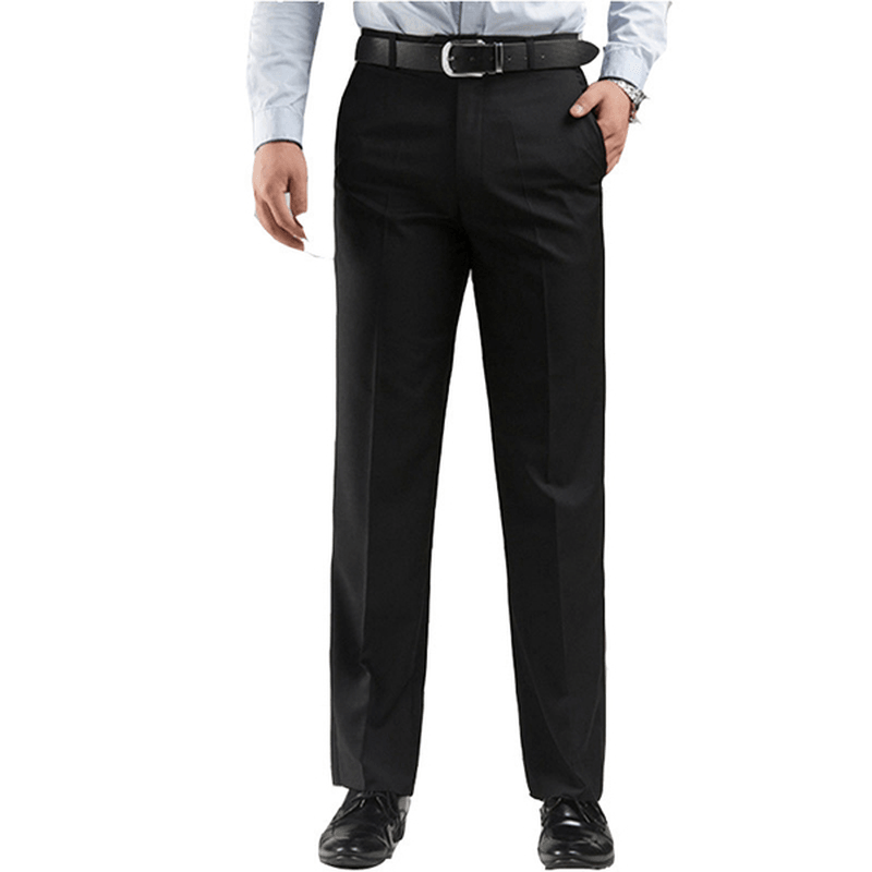 Black Slim Straight Suit Pants Men'S Dress Trousers - MRSLM