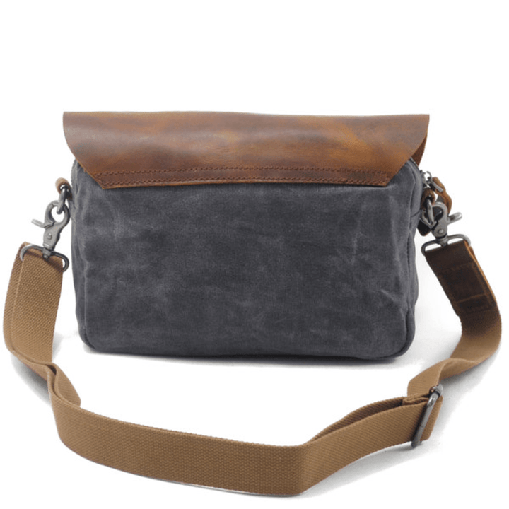 Vintage Genuine Leather Shoulder Bags Canvas Messenger Bags Shoulder Bags - MRSLM