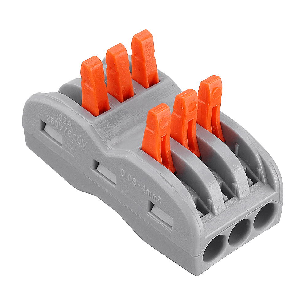 Excellway 3Pin Wire Docking Connector Termainal Block Universal Quick Terminal Block SPL-3 Electric Cable Wire Connector Terminal 0.08-4.0Mm² - MRSLM