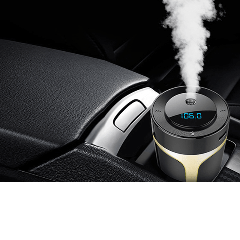 7 Color Ambient Light Car Air Purifier USB HEPA Air Cleaner Filter Car Aroma Humidifier Music Player - MRSLM