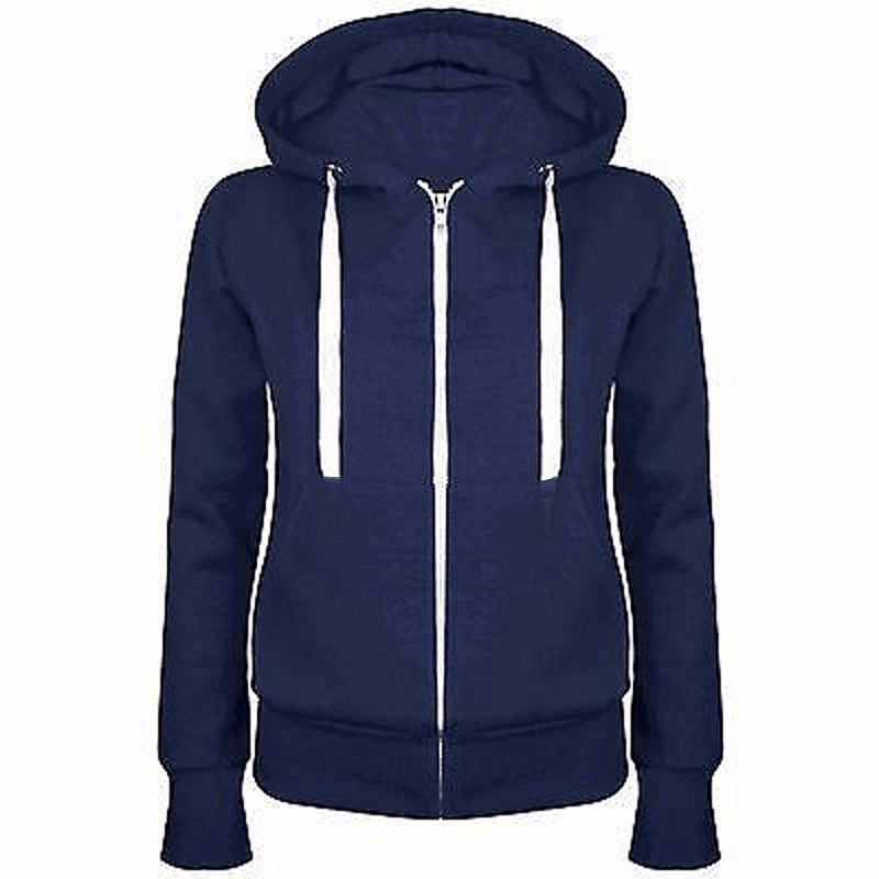 Men'S Fashion Solid Color Hooded Zip Jacket - MRSLM