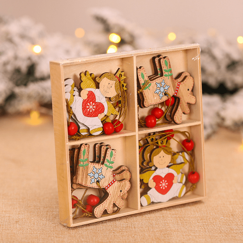 Cartoon Wooden Small Pendant Christmas Decorations - MRSLM