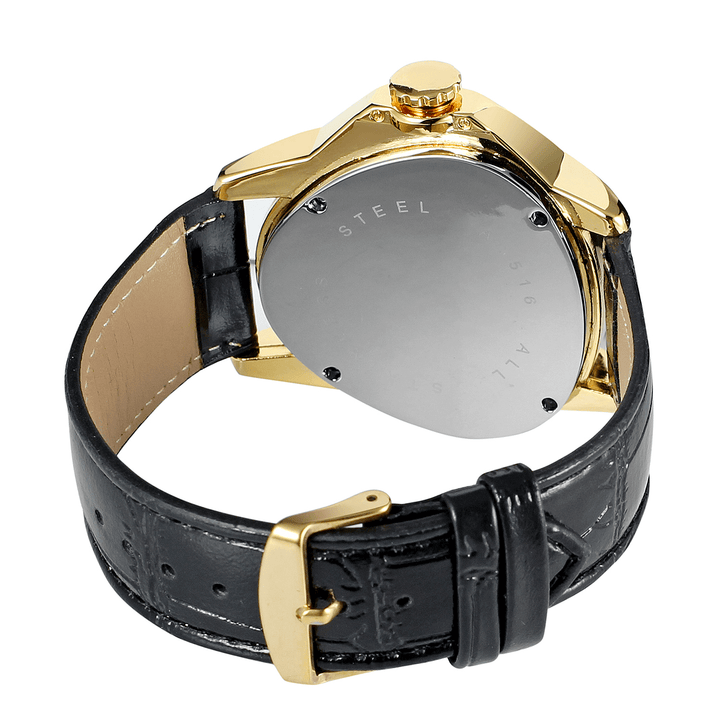 Luxury Vintage Men Automatic Watch Hollow Art Triangular Dial Waterproof Leather Strap Mechanical Watch - MRSLM