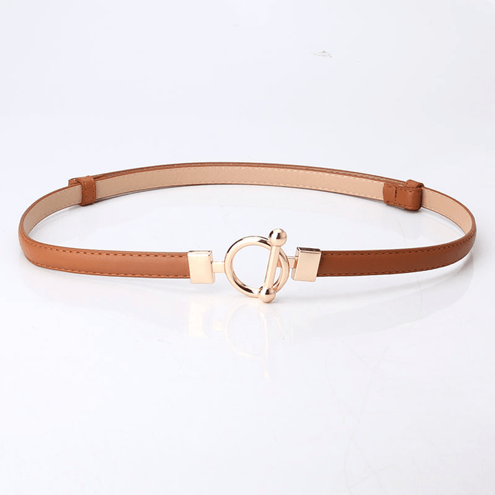 Fashion Women'S Coat Decorated Leather Belt - MRSLM