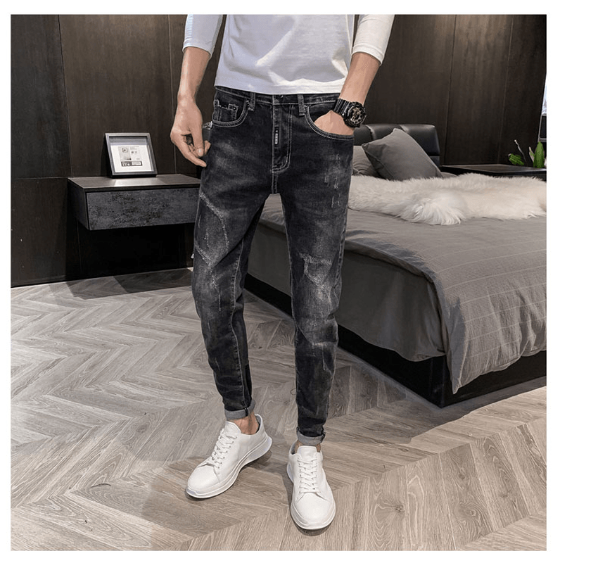 Stretch Slim Casual Pants with Small Feet - MRSLM