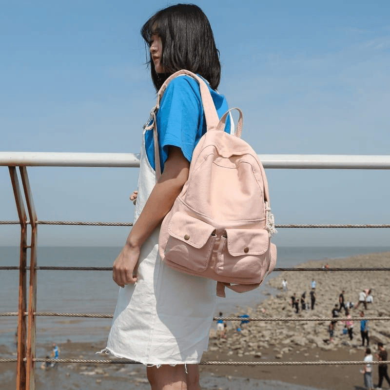 Women Large-Capacity Multi-Functional Canvas Backpack - MRSLM