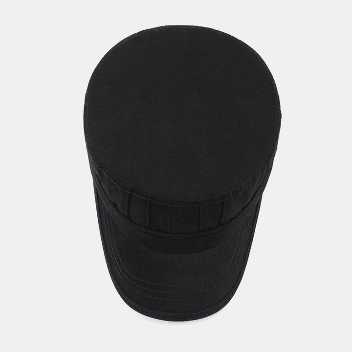 Men Fashion Breathable Distressed Military Cap Casual Adjustable Sunshade Flat Top Cap Cadet Hat - MRSLM