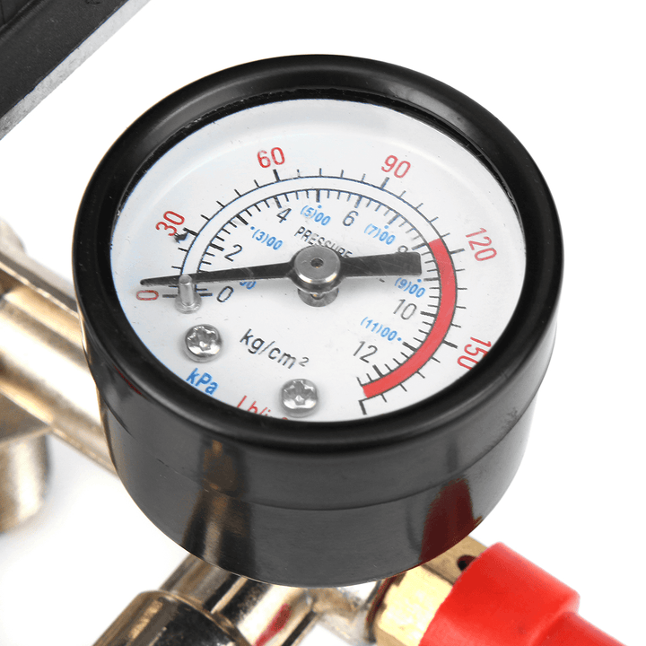 90-120PSI Air Compressor Pressure Switch Control Valve Manifold Regulator Gauge - MRSLM