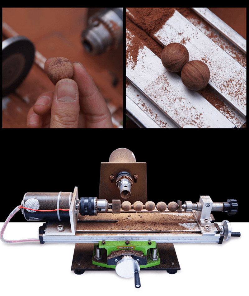 Raitool 220V Mini Beads Lathe Machine Household Lathe DIY Wood Beads Wood Working Machine Tools - MRSLM