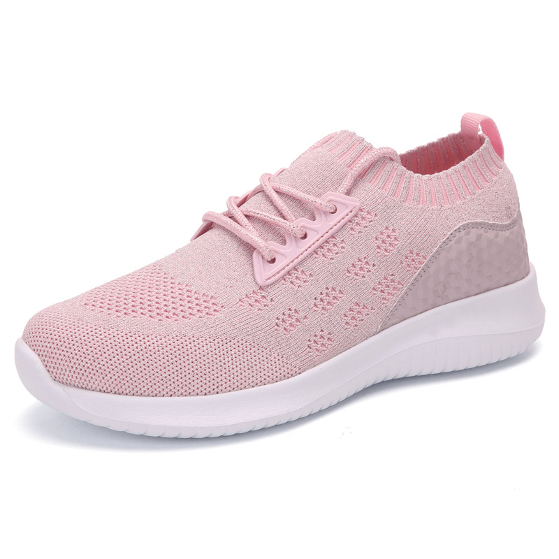 Women Casual Breathable Knitted Lightweight Non-Slip Sneakers - MRSLM