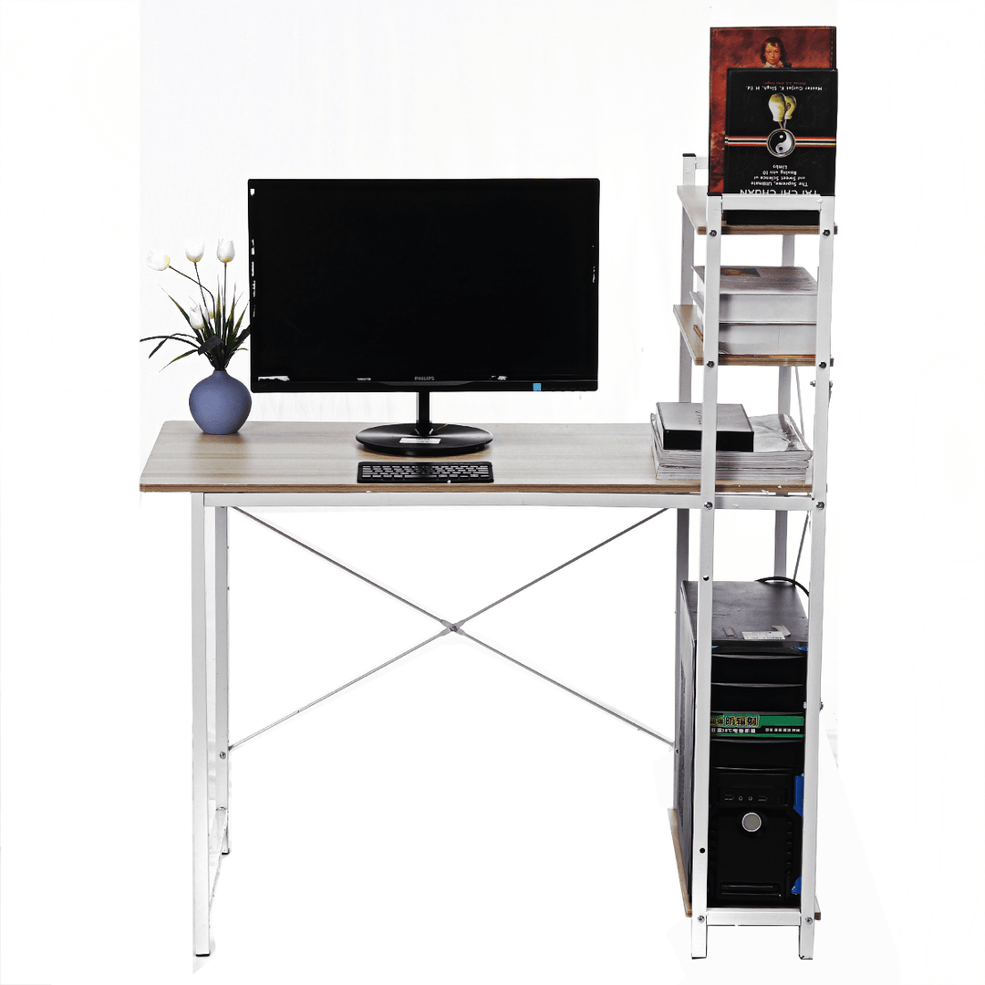 Computer Desk Student Study Table Home Office Workstation Corner Shelf Storage - MRSLM