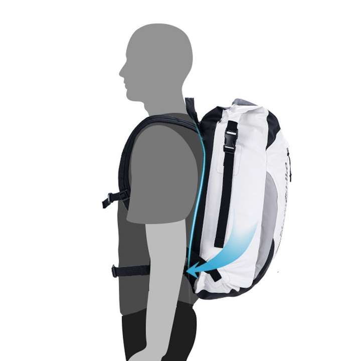Naturehike 30L Outdoor Backpack PVC Waterproof Backpack Double Shoulder Straps Travel Bag for Hiking Camping - MRSLM